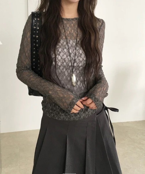 LYEON（リヨン）の「オフショルシアーレーストップス（Tシャツ/カットソー・レディース・ブラック/オフホワイト/グレー・FREE）」の20枚目の写真