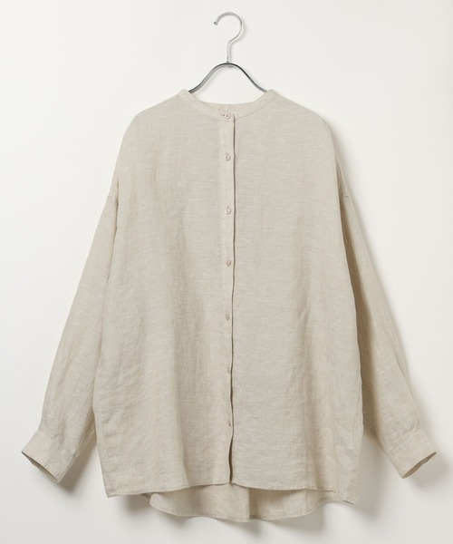 studio CLIP（スタディオクリップ）の「【リネン100%】バンドカラーシャツ（シャツ/ブラウス・レディース・グリーン/サックスブルー/オレンジ/ベージュ・FREE）」の22枚目の写真