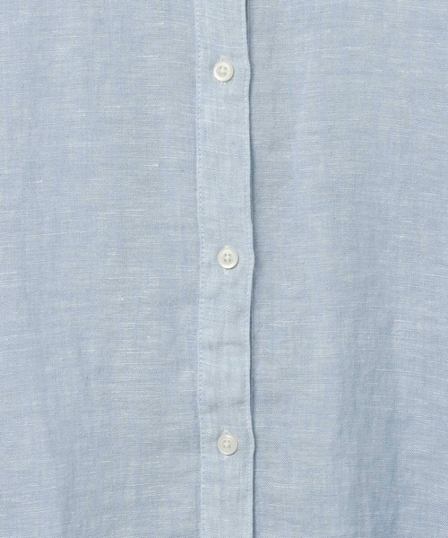 studio CLIP（スタディオクリップ）の「【リネン100%】バンドカラーシャツ（シャツ/ブラウス・レディース・グリーン/サックスブルー/オレンジ/ベージュ・FREE）」の5枚目の写真