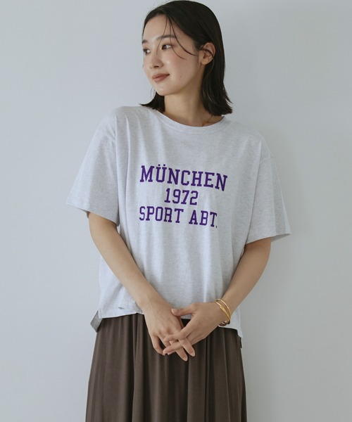 Doux archives(ドゥアルシーヴ)の「MUNCHEN ロゴTee(Tシャツ/カットソー・レディース・ベージュ/杢グレー/オフホワイト・FREE)」の3枚目の写真