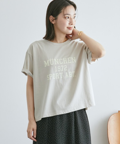 Doux archives(ドゥアルシーヴ)の「MUNCHEN ロゴTee(Tシャツ/カットソー・レディース・ベージュ/杢グレー/オフホワイト・FREE)」の19枚目の写真