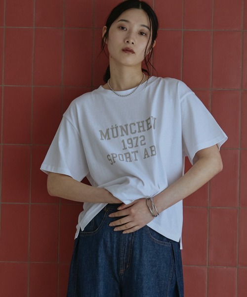 Doux archives(ドゥアルシーヴ)の「MUNCHEN ロゴTee(Tシャツ/カットソー・レディース・ベージュ/杢グレー/オフホワイト・FREE)」の8枚目の写真