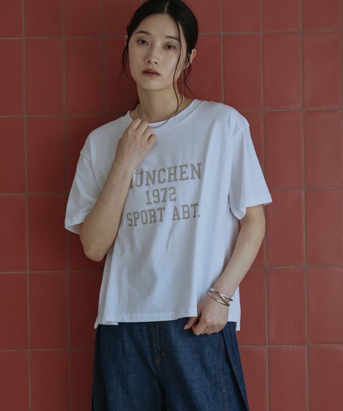 Doux archives(ドゥアルシーヴ)の「MUNCHEN ロゴTee(Tシャツ/カットソー・レディース・ベージュ/杢グレー/オフホワイト・FREE)」の12枚目の写真
