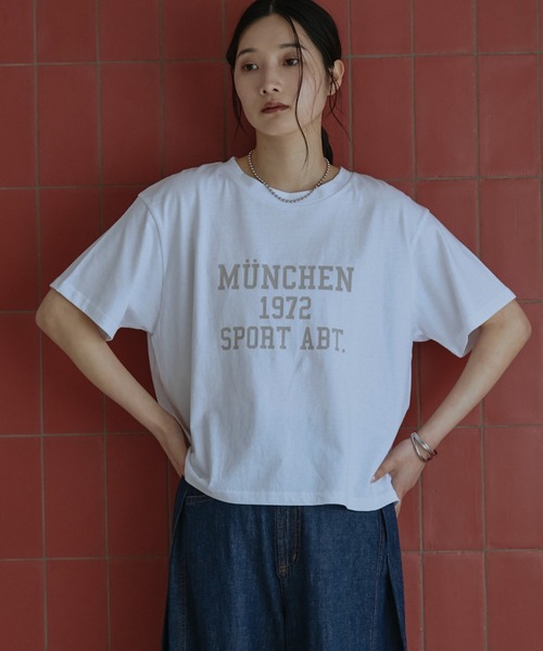 Doux archives(ドゥアルシーヴ)の「MUNCHEN ロゴTee(Tシャツ/カットソー・レディース・ベージュ/杢グレー/オフホワイト・FREE)」の13枚目の写真