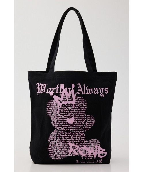 RODEO CROWNS WIDE BOWL（ロデオクラウンズワイドボウル）の「Font Bear TOTE（トートバッグ・レディース・オフホワイト/ブルー/ブラック・FREE）」の3枚目の写真