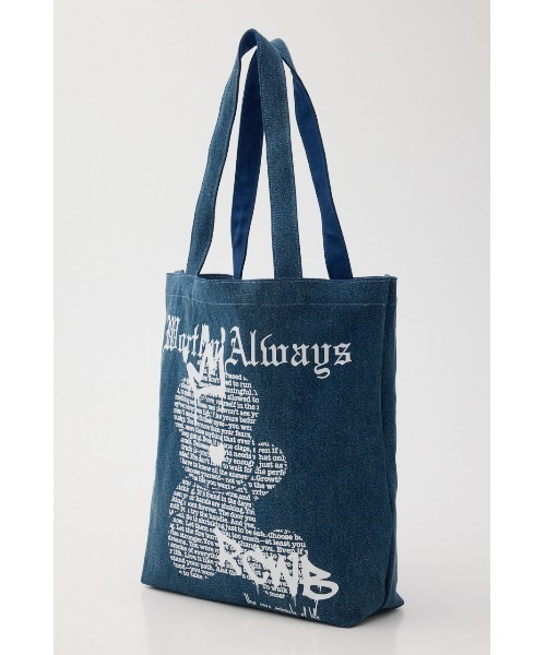 RODEO CROWNS WIDE BOWL（ロデオクラウンズワイドボウル）の「Font Bear TOTE（トートバッグ・レディース・オフホワイト/ブルー/ブラック・FREE）」の5枚目の写真