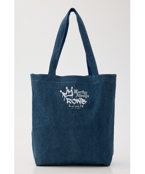 RODEO CROWNS WIDE BOWL（ロデオクラウンズワイドボウル）の「Font Bear TOTE（トートバッグ・レディース・オフホワイト/ブルー/ブラック・FREE）」の7枚目の写真