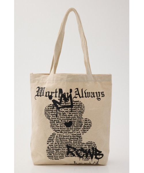 RODEO CROWNS WIDE BOWL（ロデオクラウンズワイドボウル）の「Font Bear TOTE（トートバッグ・レディース・オフホワイト/ブルー/ブラック・FREE）」の13枚目の写真