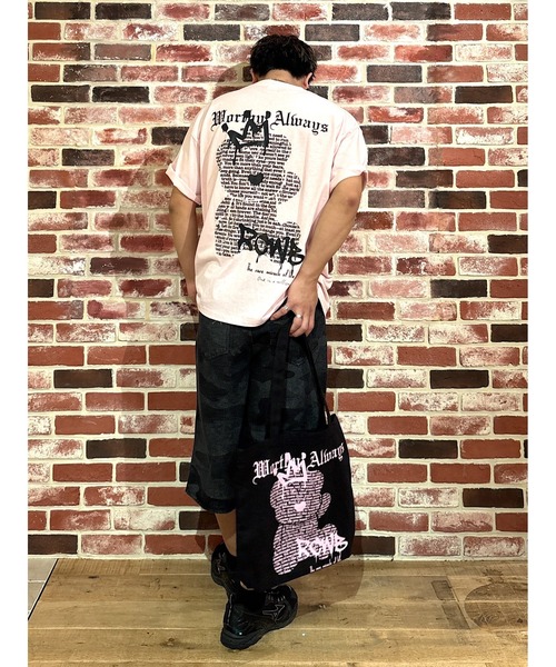 RODEO CROWNS WIDE BOWL（ロデオクラウンズワイドボウル）の「Font Bear TOTE（トートバッグ・レディース・オフホワイト/ブルー/ブラック・FREE）」の21枚目の写真