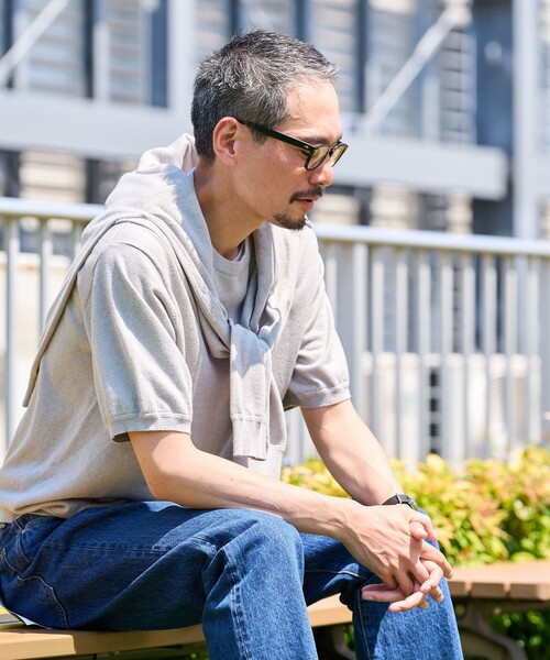 SHIPS(シップス)の「SHIPS:〈接触冷感/ 手洗い可能〉ラミー ニット Tシャツ(ニット/セーター・メンズ・ブラウン/ネイビー/グレー・LARGE/MEDIUM/SMALL/X-LARGE)」の4枚目の写真