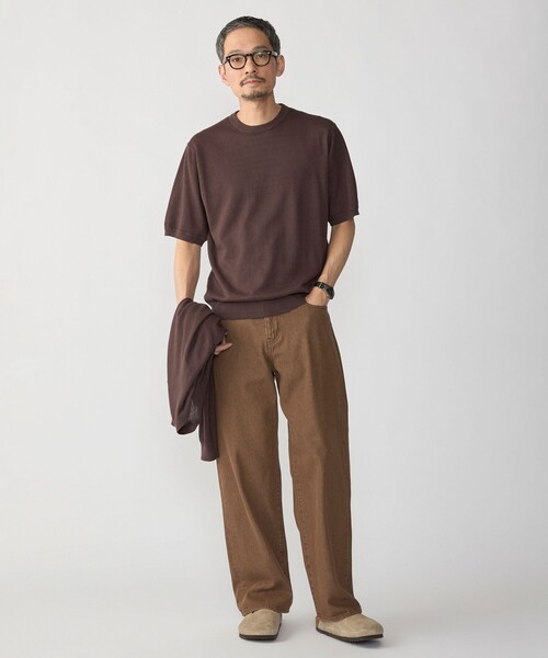 SHIPS(シップス)の「SHIPS:〈接触冷感/ 手洗い可能〉ラミー ニット Tシャツ(ニット/セーター・メンズ・ブラウン/ネイビー/グレー・LARGE/MEDIUM/SMALL/X-LARGE)」の6枚目の写真