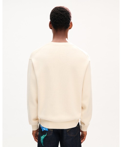 KENZO(ケンゾー)の「'KENZO Tulip' エンブロイダリー ジャンパー イン ウール & コットン(その他トップス・メンズ・ホワイト系その他・LARGE/MEDIUM/SMALL)」の3枚目の写真