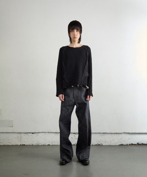 NVRFRGT(ネヴァーフォーゲット)の「復刻別注 PANELED LONG SLEEVE T SHIRT(Tシャツ/カットソー・メンズ・ブラック/ライトグレー・2/1/3)」の5枚目の写真