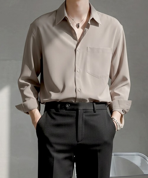 Otte(オッテ)の「エッセンシャルベーシックシャツ(シャツ/ブラウス・メンズ・ブラック/ブルー/ホワイト/ベージュ・MEDIUM/X-LARGE/LARGE)」の3枚目の写真