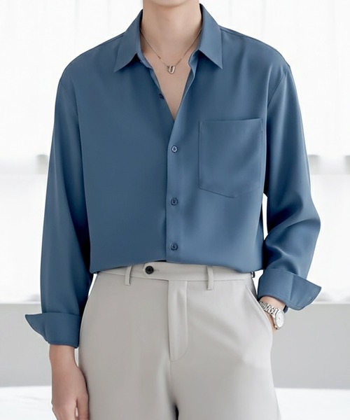 Otte(オッテ)の「エッセンシャルベーシックシャツ(シャツ/ブラウス・メンズ・ブラック/ブルー/ホワイト/ベージュ・MEDIUM/X-LARGE/LARGE)」の4枚目の写真