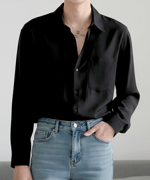Otte(オッテ)の「エッセンシャルベーシックシャツ(シャツ/ブラウス・メンズ・ブラック/ブルー/ホワイト/ベージュ・MEDIUM/X-LARGE/LARGE)」の2枚目の写真