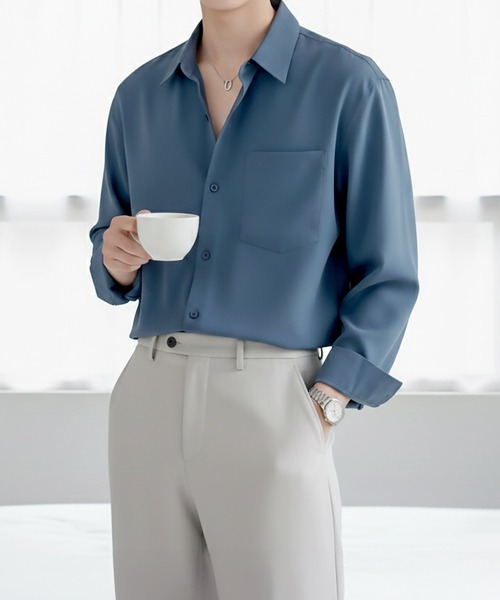 Otte(オッテ)の「エッセンシャルベーシックシャツ(シャツ/ブラウス・メンズ・ブラック/ブルー/ホワイト/ベージュ・MEDIUM/X-LARGE/LARGE)」の14枚目の写真
