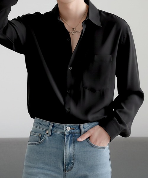 Otte(オッテ)の「エッセンシャルベーシックシャツ(シャツ/ブラウス・メンズ・ブラック/ブルー/ホワイト/ベージュ・MEDIUM/X-LARGE/LARGE)」の11枚目の写真