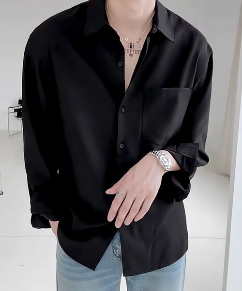Otte(オッテ)の「エッセンシャルベーシックシャツ(シャツ/ブラウス・メンズ・ブラック/ブルー/ホワイト/ベージュ・MEDIUM/X-LARGE/LARGE)」の8枚目の写真