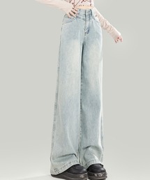 ルーズシルエットライトワイドデニムパンツ