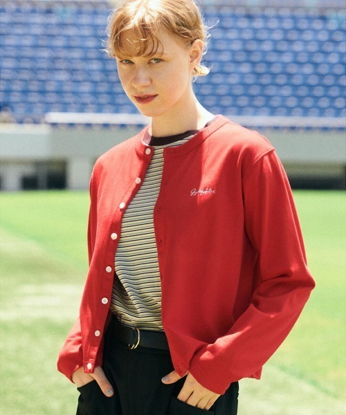 GYMPHLEX（ジムフレックス）の「Gymphlex Cotton L/S short cardigan（ジムフレックス コットン 長袖ショートカーディガン）（カーディガン/ボレロ・レディース・グレー/ブラック/レッド/ブラウン系・X-LARGE）」の10枚目の写真