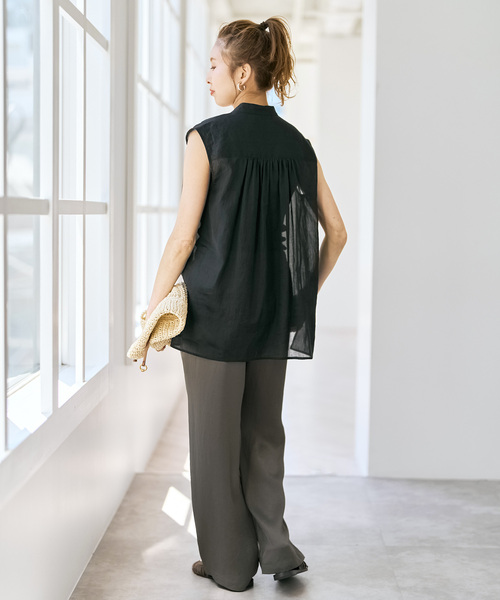 Spick & Span(スピックアンドスパン)の「ラミーコットンギャザーブラウス(シャツ/ブラウス・レディース・アイボリー/ブラック/オレンジ・FREE)」の15枚目の写真