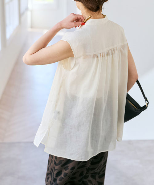 Spick & Span(スピックアンドスパン)の「ラミーコットンギャザーブラウス(シャツ/ブラウス・レディース・アイボリー/ブラック/オレンジ・FREE)」の18枚目の写真
