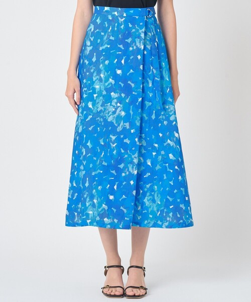 ANAYI（アナイ）の「Veil Blue プリントラップ スカート（スカート・レディース・ブルー・38/36/34）」の5枚目の写真