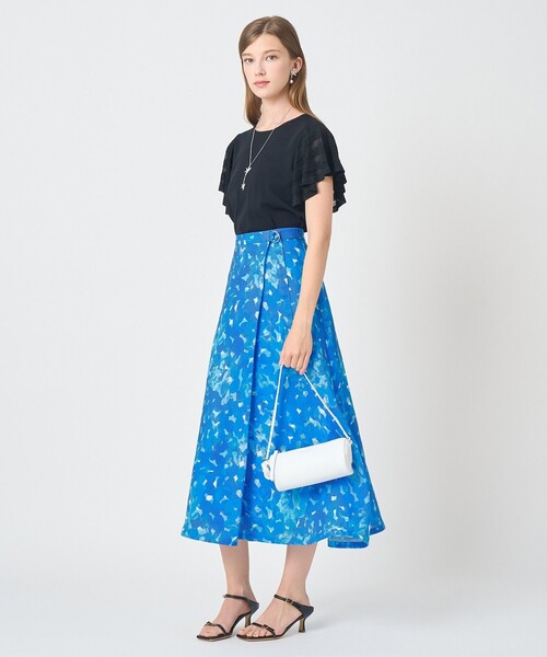 ANAYI（アナイ）の「Veil Blue プリントラップ スカート（スカート・レディース・ブルー・38/36/34）」の10枚目の写真