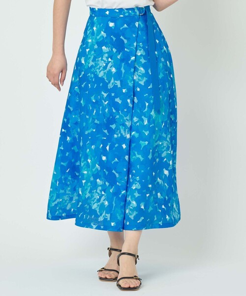 ANAYI（アナイ）の「Veil Blue プリントラップ スカート（スカート・レディース・ブルー・38/36/34）」の11枚目の写真