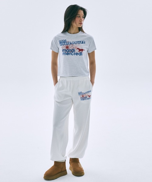 Mardi Mercredi（マルディメクルディ）の「SLIM TSHIRT 2026 HORSE-POWER / スリム Tシャツ 2026 HORSE-POWER（Tシャツ/カットソー・レディース・アイボリー/ヘザーグレー・FREE）」の5枚目の写真