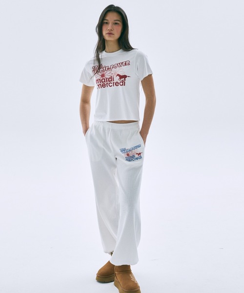 Mardi Mercredi（マルディメクルディ）の「SLIM TSHIRT 2026 HORSE-POWER / スリム Tシャツ 2026 HORSE-POWER（Tシャツ/カットソー・レディース・アイボリー/ヘザーグレー・FREE）」の10枚目の写真