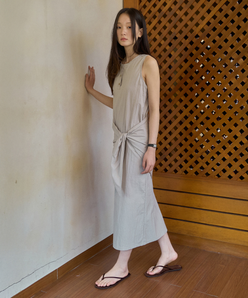 WEDNESDAYOASISFORWOMEN(ウェンズデー オアシス フォー ウーマン)の「ピュアヘンリーレップワンピース_BEIGE(WB6OP02)(ワンピース・レディース・Beige・FREE)」の4枚目の写真