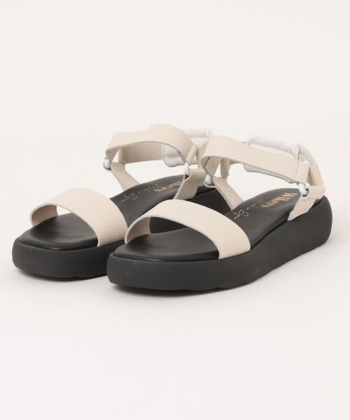 inter-chaussures（インターショシュール）の「【Wikers】ソフトスクエアトウ厚底サンダル (E2144E)（サンダル・レディース・ライトブルー/アイボリー・39/38/37/36/35/40）」の2枚目の写真