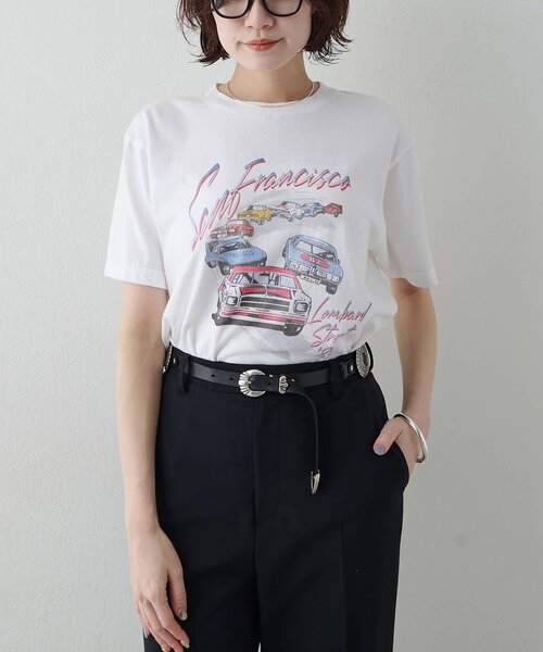 Whim Gazette（ウィムガゼット）の「カーレースTEE（Tシャツ/カットソー・レディース・ネイビー/レッド/オフホワイト・FREE）」の5枚目の写真