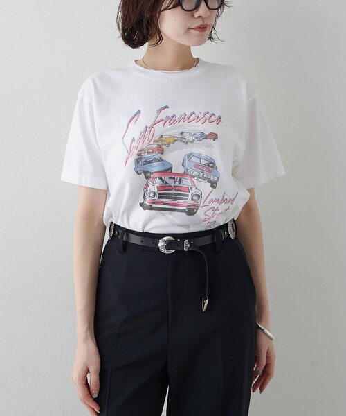 Whim Gazette（ウィムガゼット）の「カーレースTEE（Tシャツ/カットソー・レディース・ネイビー/レッド/オフホワイト・FREE）」の11枚目の写真