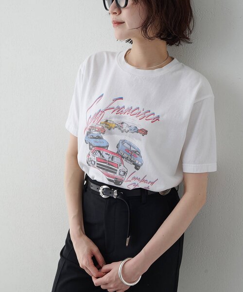 Whim Gazette（ウィムガゼット）の「カーレースTEE（Tシャツ/カットソー・レディース・ネイビー/レッド/オフホワイト・FREE）」の6枚目の写真