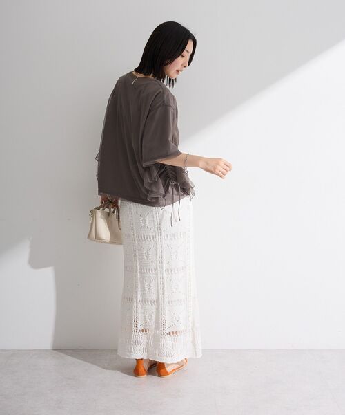 Green Parks(グリーンパークス)の「SET2点チュール+半袖TEE(Tシャツ/カットソー・レディース・オフホワイト/チャコールグレー/ブラック・FREE)」の20枚目の写真