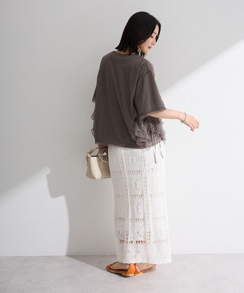 Green Parks(グリーンパークス)の「SET2点チュール+半袖TEE(Tシャツ/カットソー・レディース・オフホワイト/チャコールグレー/ブラック・FREE)」の21枚目の写真