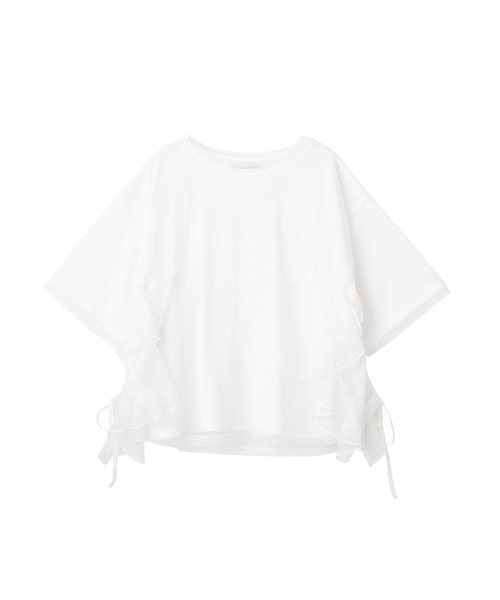 Green Parks(グリーンパークス)の「SET2点チュール+半袖TEE(Tシャツ/カットソー・レディース・オフホワイト/チャコールグレー/ブラック・FREE)」の2枚目の写真