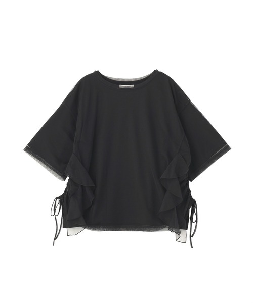 Green Parks(グリーンパークス)の「SET2点チュール+半袖TEE(Tシャツ/カットソー・レディース・オフホワイト/チャコールグレー/ブラック・FREE)」の16枚目の写真