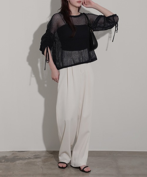 nouvellemoi(ヌーベルモイ)の「メッシュシャーリングプルオーバー(その他トップス・レディース・ナチュラル/ブラウン/ブラック・M)」の13枚目の写真