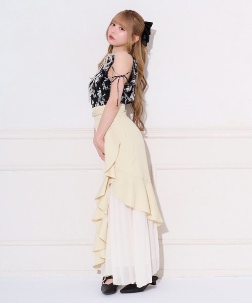 apres jour(アプレジュール)の「アシメフリルドッキングプリーツスカート(スカート・レディース・モカ/ブラック/アイボリー・SMALL/X-LARGE/MEDIUM)」の8枚目の写真