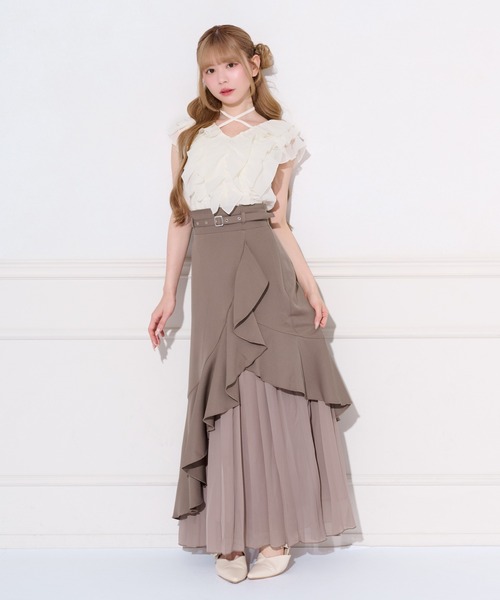 apres jour(アプレジュール)の「アシメフリルドッキングプリーツスカート(スカート・レディース・モカ/ブラック/アイボリー・SMALL/X-LARGE/MEDIUM)」の20枚目の写真