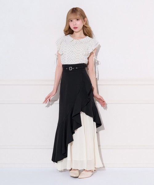 apres jour(アプレジュール)の「アシメフリルドッキングプリーツスカート(スカート・レディース・モカ/ブラック/アイボリー・SMALL/X-LARGE/MEDIUM)」の12枚目の写真