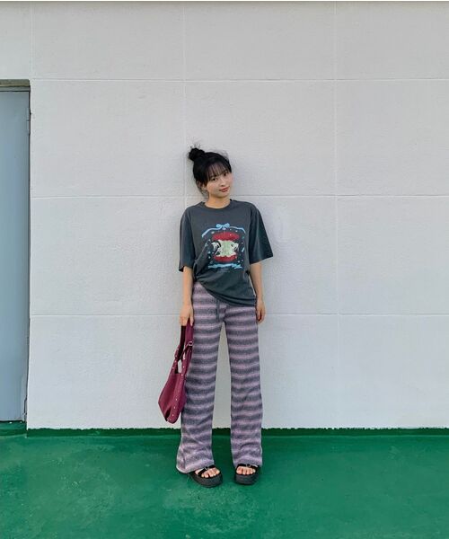 MELLOTORY(メロートリー)の「アップルメリーゴーラウンド 半袖Tシャツ (2カラー)(Tシャツ/カットソー・レディース・チャコールグレー/ホワイト・FREE)」の11枚目の写真