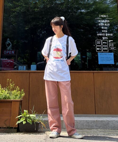 MELLOTORY(メロートリー)の「アップルメリーゴーラウンド 半袖Tシャツ (2カラー)(Tシャツ/カットソー・レディース・チャコールグレー/ホワイト・FREE)」の12枚目の写真