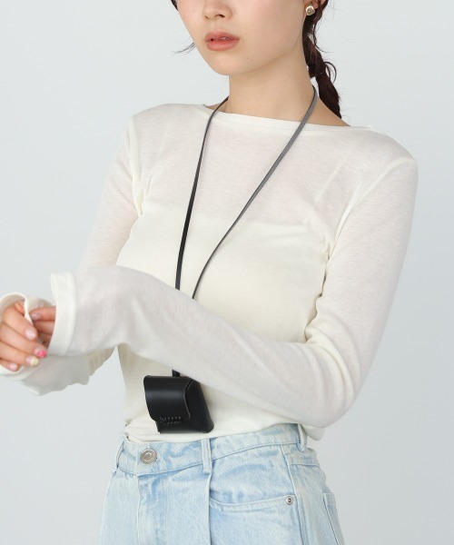 Bou Jeloud(ブージュルード)の「ベーシックセミシアーカットソー(Tシャツ/カットソー・レディース・ブラック/オフホワイト・FREE)」の7枚目の写真