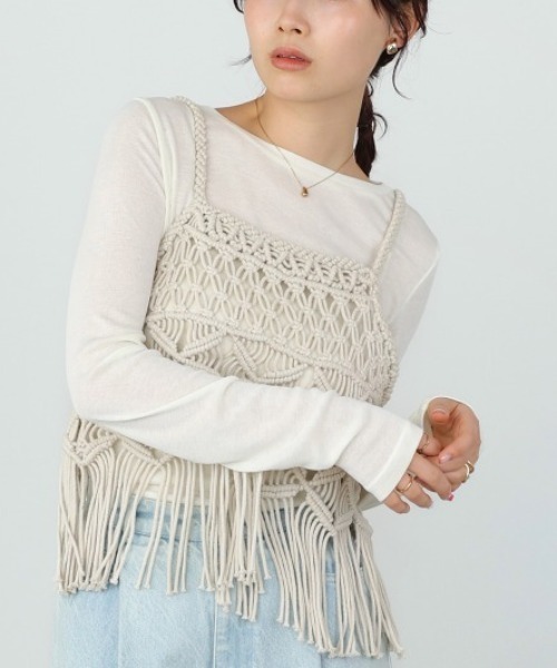 Bou Jeloud(ブージュルード)の「ベーシックセミシアーカットソー(Tシャツ/カットソー・レディース・ブラック/オフホワイト・FREE)」の5枚目の写真