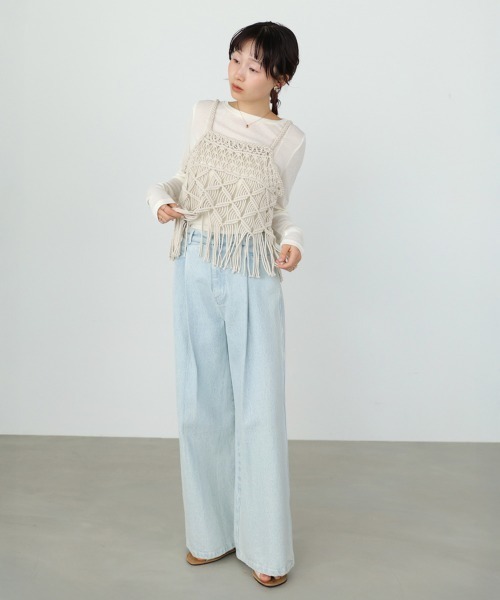 Bou Jeloud(ブージュルード)の「ベーシックセミシアーカットソー(Tシャツ/カットソー・レディース・ブラック/オフホワイト・FREE)」の4枚目の写真